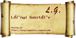 Lányi Gusztáv névjegykártya